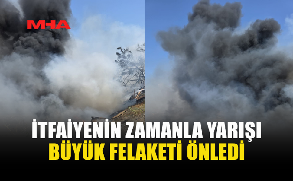 40 DÖNÜMLÜK ALAN YANDI, İTFAİYE BÜYÜK FELAKETİ ÖNLEDİ