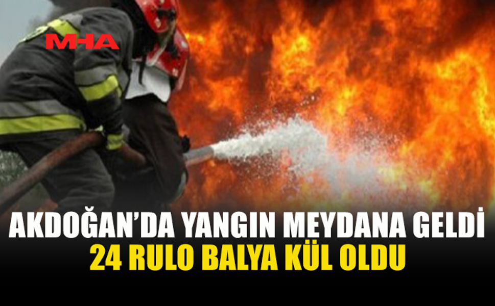 AKDOĞAN’DA YANGIN: 24 RULO BALYA KÜL OLDU