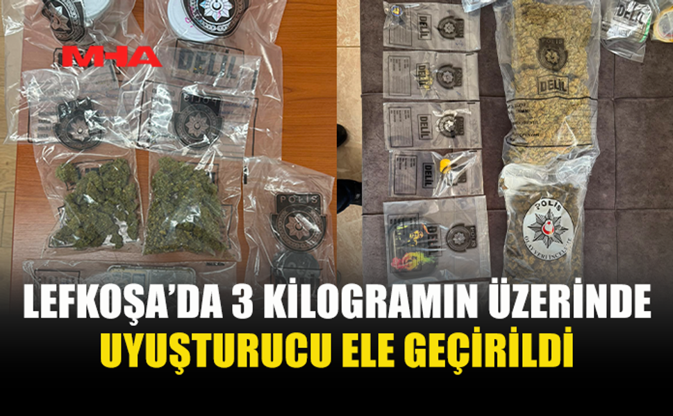 LEFKOŞA’DAKİ İKİ AYRI OPERASYONDA 3 KİLOGRAMIN ÜZERİNDE UY*ŞTURUCU ELE GEÇİRİLDİ