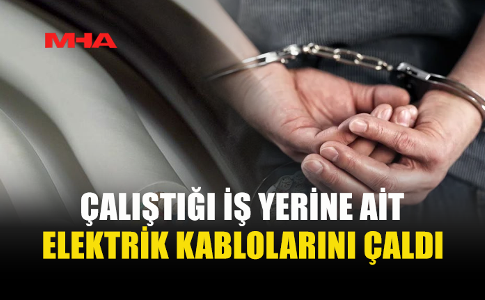 İŞ YERİNE AİT ELEKTRİK KABLOLARINI ÇALAN ÇALIŞAN TUTUKLANDI