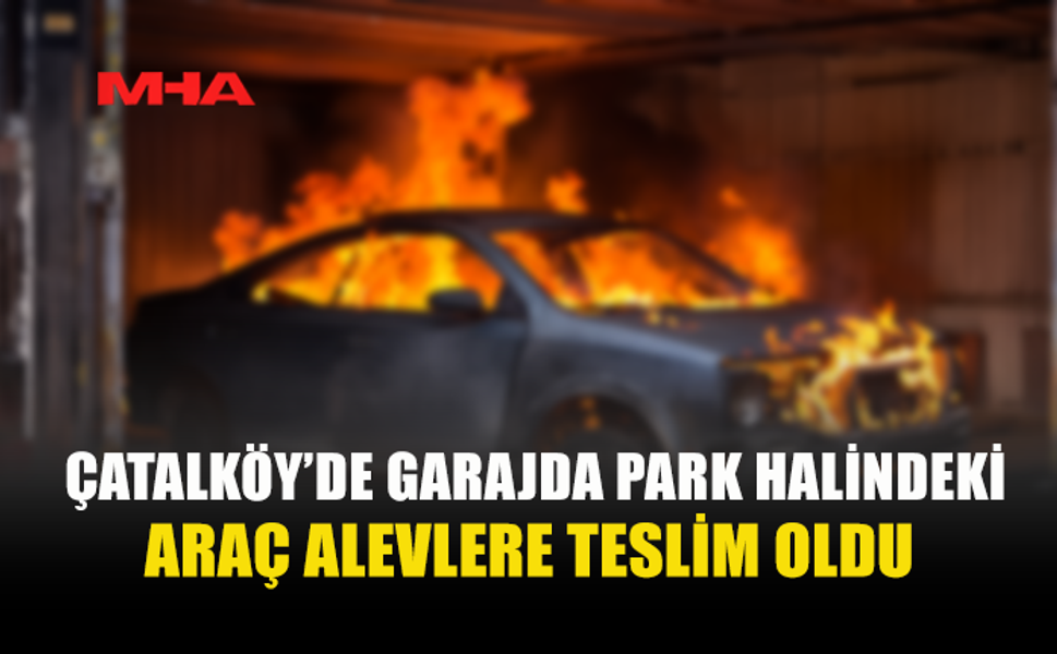 ÇATALKÖY’DE GARAJ YANGINI: ARAÇ KULLANILAMAZ HALE GELDİ