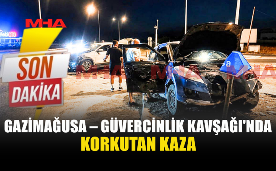 GAZİMAĞUSA GÜVERCİNLİK KAVŞAĞI'NDA TRAFİK KAZASI!