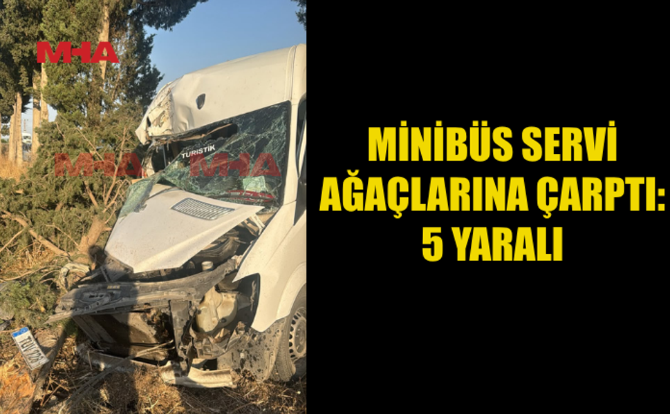 KONTROLDEN ÇIKAN MİNİBÜS AĞAÇLARA ÇARPTI
