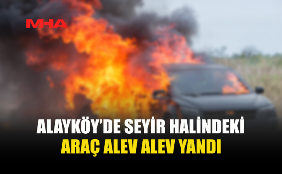 ALAYKÖY'DE SEYİR HALİNDEKİ ARAÇTA YANGIN ÇIKTI