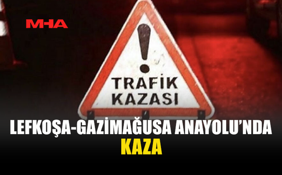 LEFKOŞA-GAZİMAĞUSA ANAYOLU’NDA DİREKSİYON HAKİMİYETİNİ KAYBEDEN SÜRÜCÜ AĞACA ÇARPTI