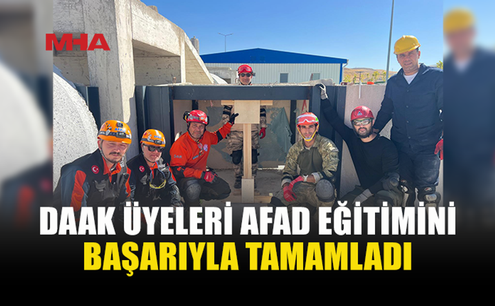 DAAK’TAN ÜÇ ÜYE ENKAZDA ARAMA-KURTARMA EĞİTMENİ OLDU