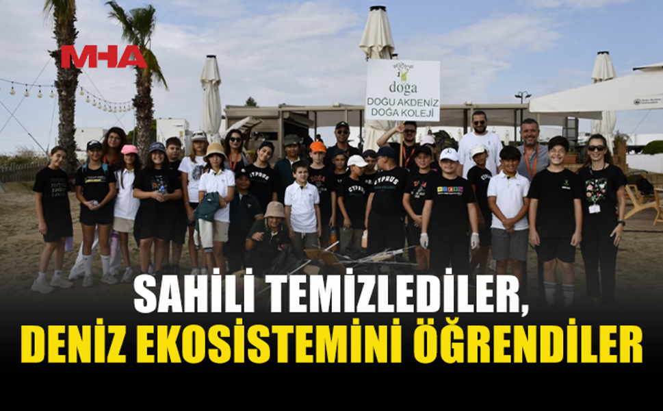 ÖĞRENCİLER SAHİLİ TEMİZLEDİ, DENİZ KAPLUMBAĞALARINI ÖĞRENDİ