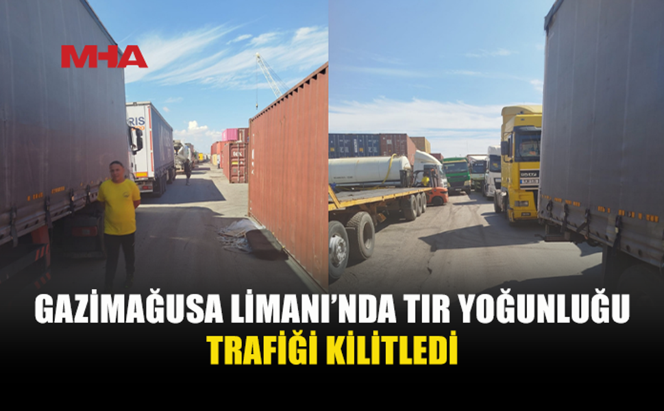 LİMAN ÇEVRESİNDE PARK EDİLMİŞ TIRLAR TRAFİĞİ AKSATTI
