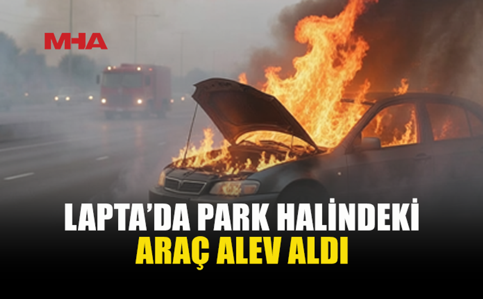 LAPTA’DA ARAÇ YANGINI: MOTOR BÖLÜMÜ ZARAR GÖRDÜ