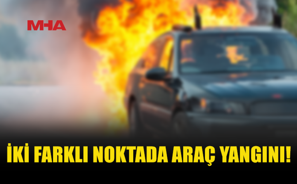 İKİ AYRI ARAÇ YANGINI: MOTOR BÖLÜMLERİ ZARAR GÖRDÜ