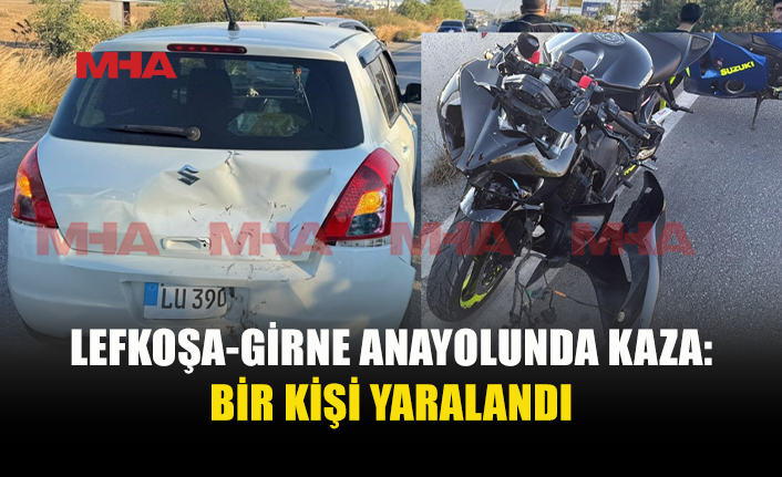 LEFKOŞA-GİRNE ANAYOLUNDA TRAFİK KAZASI MEYDANA GELDİ